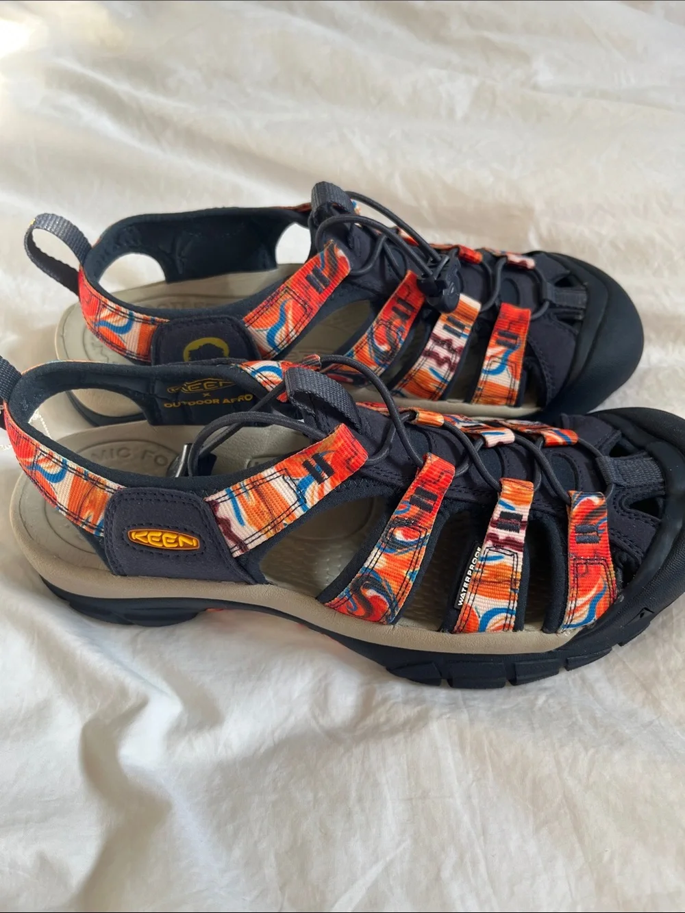 NEW WITHOUT TAGS Keen Newport Retro Sandal orange navy blue men’s size 8.5